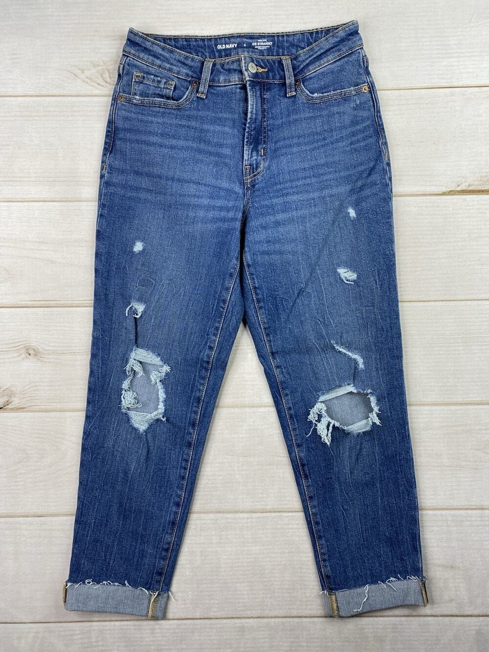 Old Navy OG Straight High Rise Jeans Womens 4 Secret Smooth Pockets Stretch